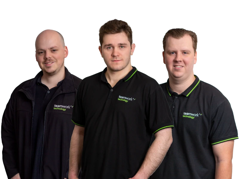 Teamwork together Ryan, Gareth and Hayden