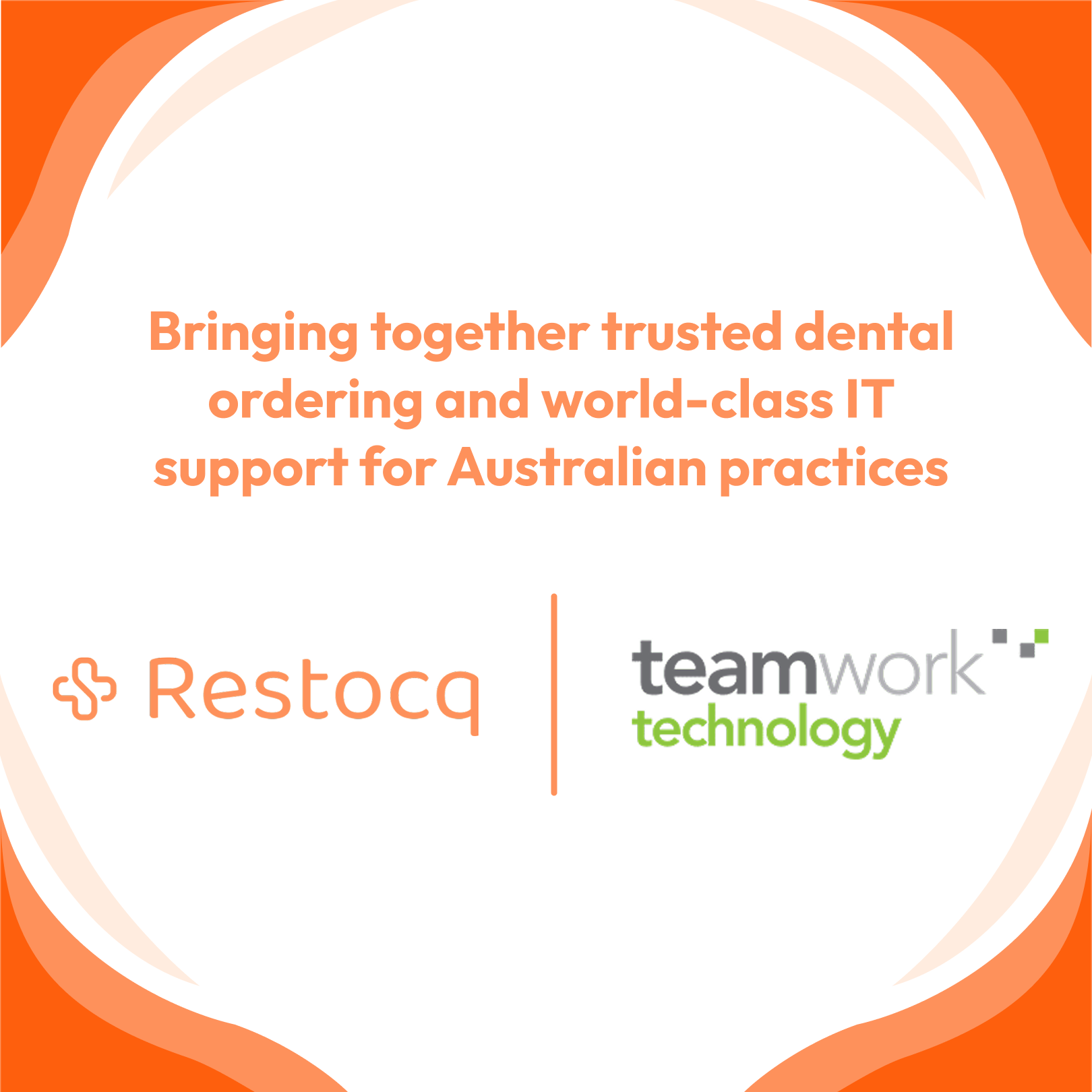 An image with Restocq and Teamwork Technology's logo announcing a promotional offer for Teamwork Technology's clients